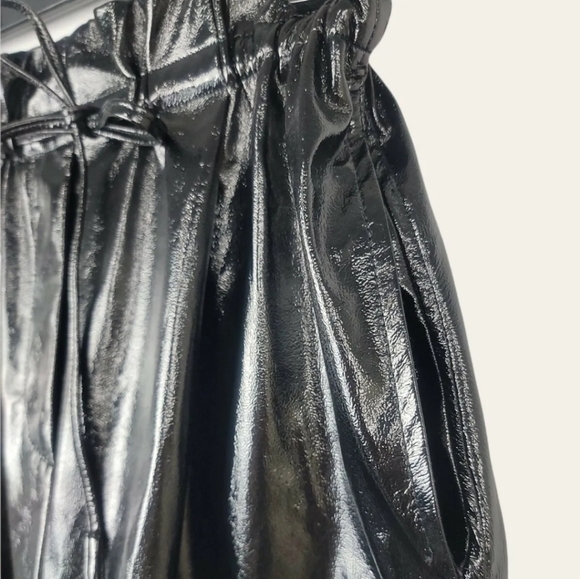 🌞 Aritzia Wilfred Jive Pant Faux Vegan Leather Pants High-rise Gathered Waist S - Picture 7 of 10